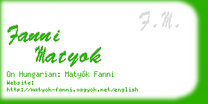 fanni matyok business card