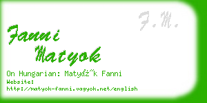 fanni matyok business card